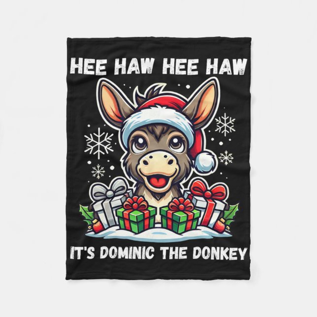 Funny Christmas Italian Christmas Donkey Dominic T Fleecefilt (Framsidan)