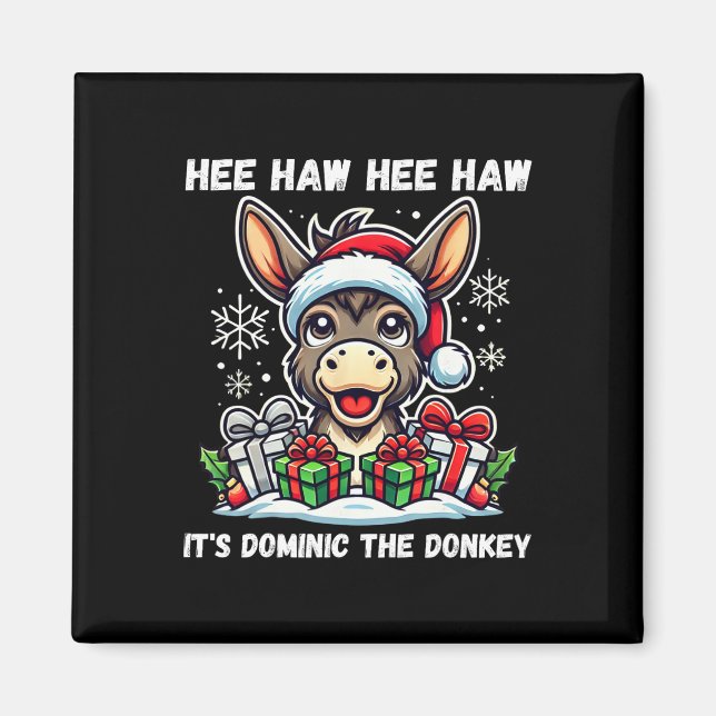 Funny Christmas Italian Christmas Donkey Dominic T Magnet (Framsidan)
