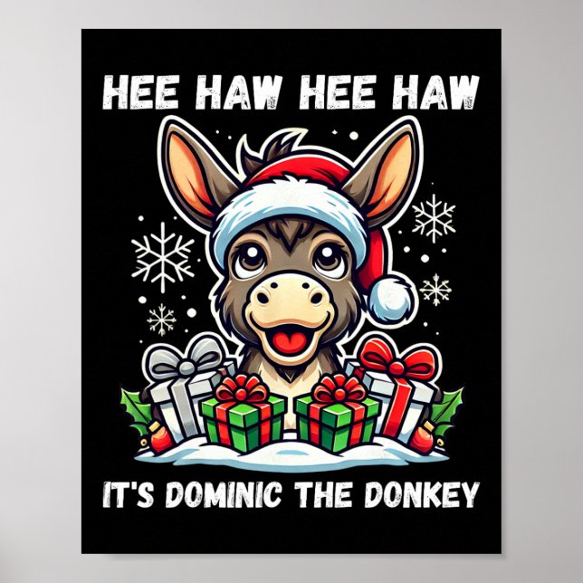 Funny Christmas Italian Christmas Donkey Dominic T Poster (Framsidan)