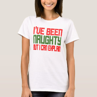 Funny Christmas I've Been Naughty Cross Stitch T Shirt