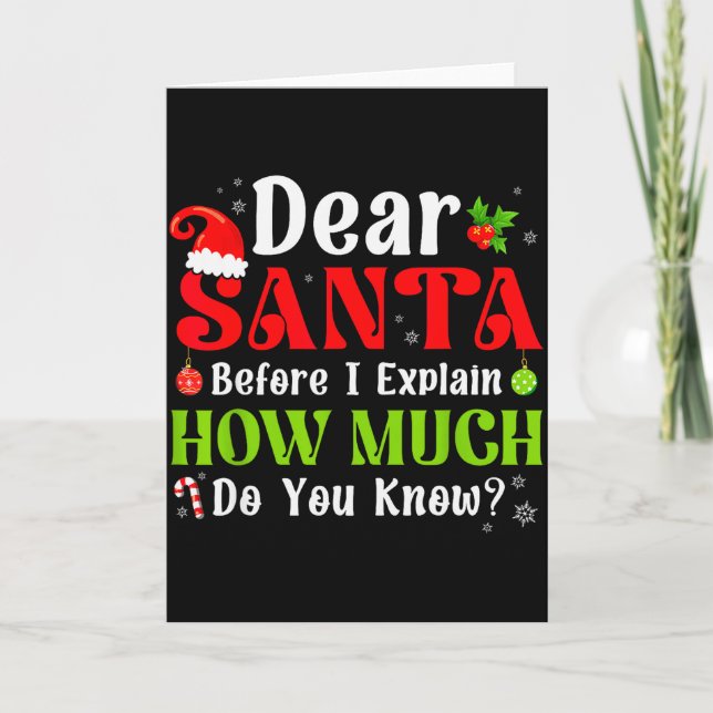 Funny Christmas Kids Boys Girls Dear Santa I Can E Kort (Framsida)