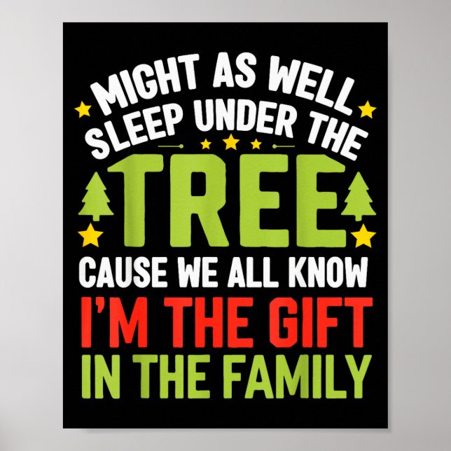 Funny Christmas Kids Mens Christmas Pajamas Women  Poster (Framsidan)
