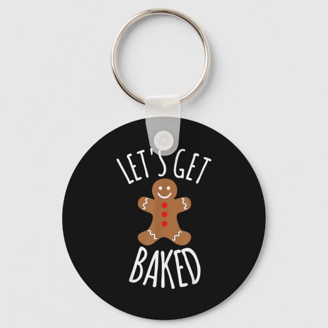 Funny Christmas Let's Get Baked Cookie Silly Gift  Nyckelring (Framsida)