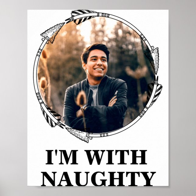 Funny Christmas Matching Couple Naughty Nice Photo Poster (Framsidan)