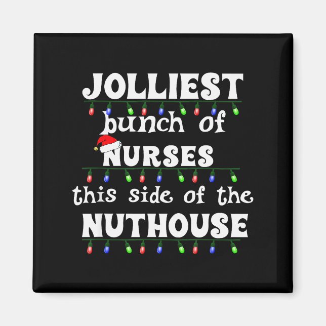 Funny Christmas Matching Group Work Jolliest Bunch Magnet (Framsidan)