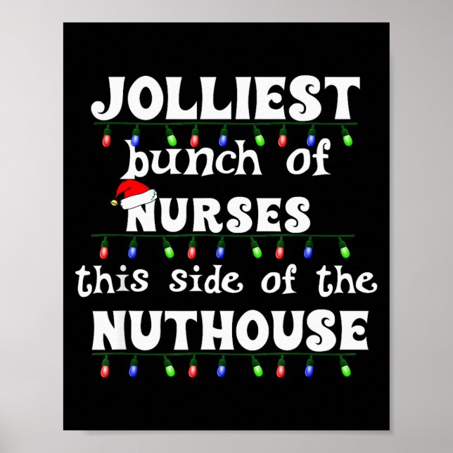 Funny Christmas Matching Group Work Jolliest Bunch Poster (Framsidan)