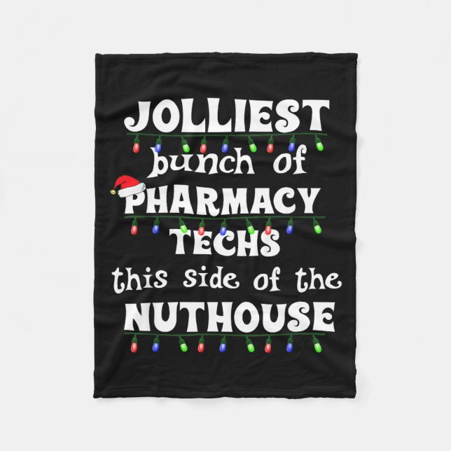 Funny Christmas Matching Group Work Pharmacy Techn Fleecefilt (Framsidan)