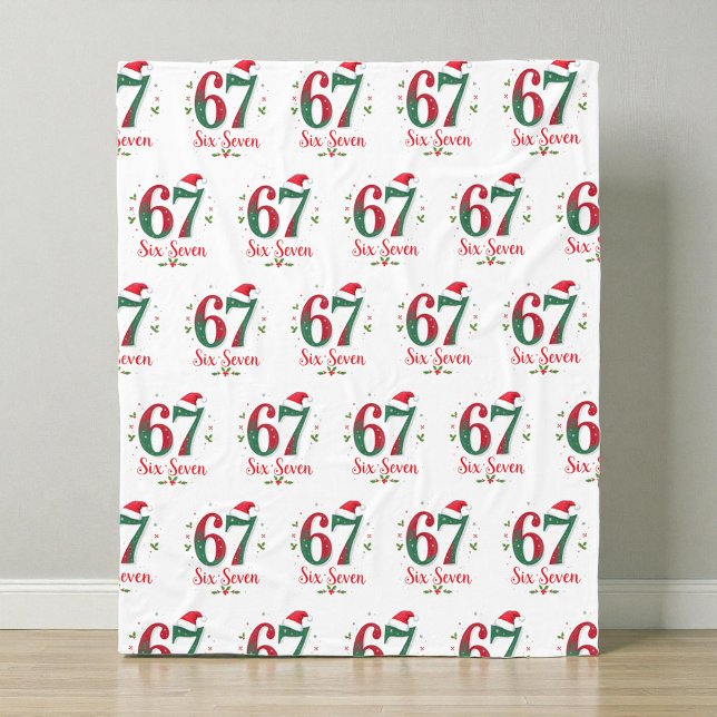 Funny Christmas Meme Six Seven 67 6 7 Holiday Fleecefilt (Skapare uppladdad)