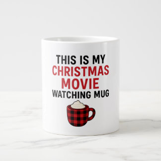 Funny Christmas Movie Watching Mug • Cozy Hot Coco Jumbo Mugg