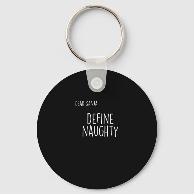 Funny Christmas Naughty Nice Santa Checklist Nyckelring (Framsida)