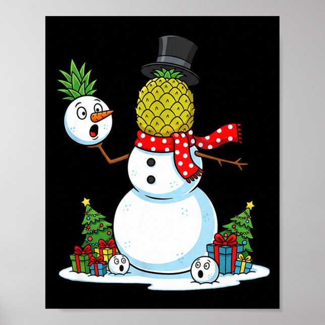Funny Christmas Ne Snowman Xmas Mens Womens Kids  Poster (Framsidan)