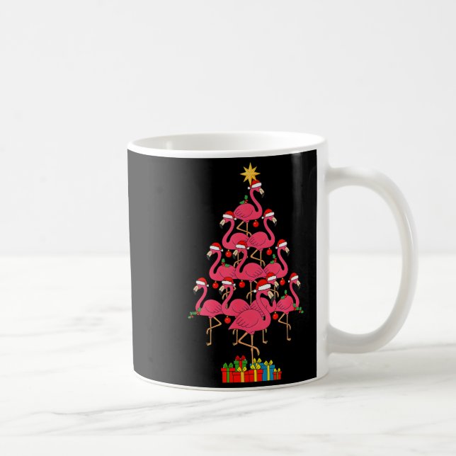 Funny Christmas Nk Flamingo Tree Holiday Bird Love Kaffemugg (Höger)