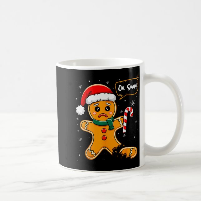 Funny Christmas Oh Snap Gingerbread Man Cookie X M Kaffemugg (Höger)