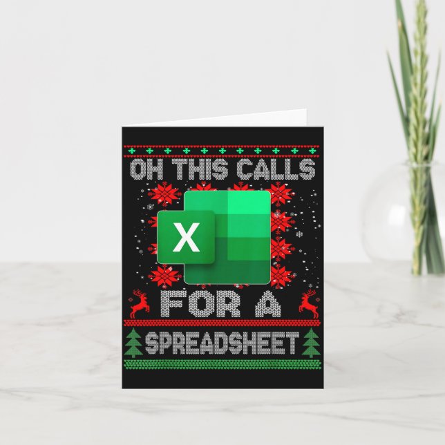 Funny Christmas Oh This Calls For A Spreadsheet Sa Kort (Framsida)