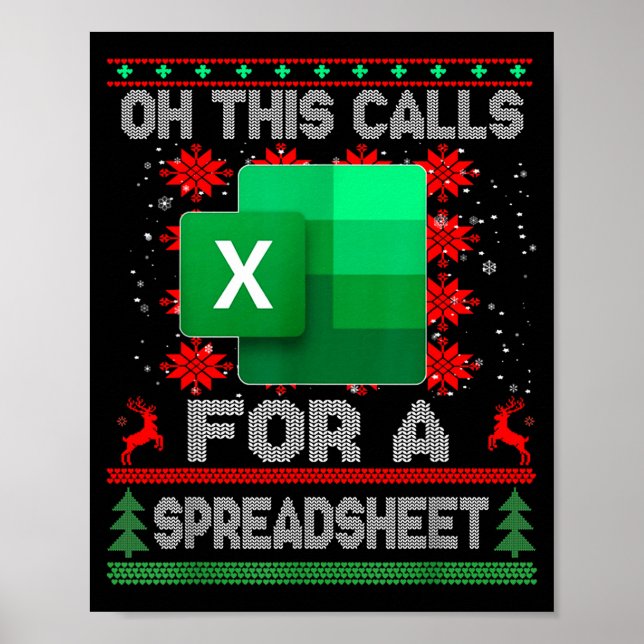 Funny Christmas Oh This Calls For A Spreadsheet Sa Poster (Framsidan)