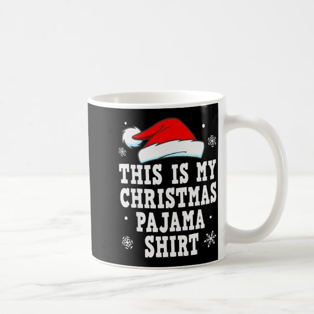 Funny Christmas Pajama Pj Outfit Mens Womens  Kaffemugg (Höger)