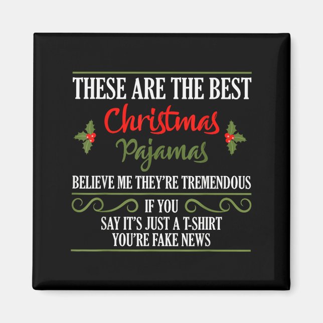 Funny Christmas Pajamas Donald Trump Gag Joke Pjs  Magnet (Framsidan)