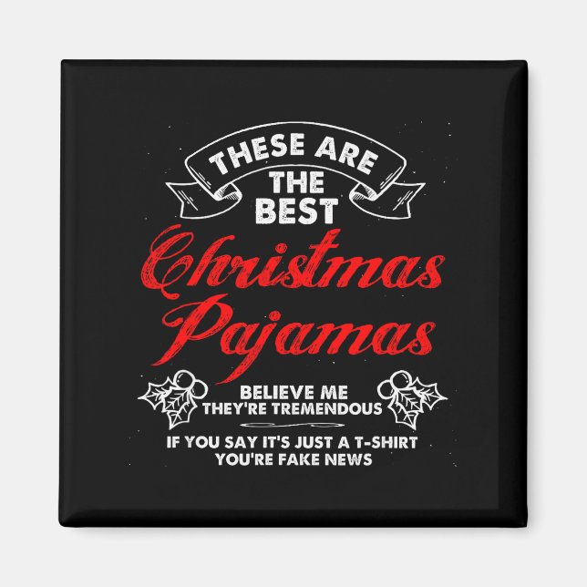 Funny Christmas Pajamas Donald Trump Gag Joke Pjs  Magnet (Framsidan)