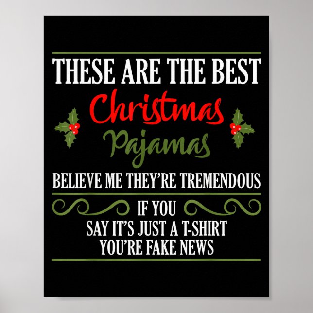 Funny Christmas Pajamas Donald Trump Gag Joke Pjs  Poster (Framsidan)