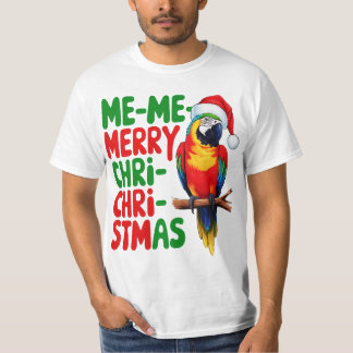 FUNNY CHRISTMAS PARROT T SHIRT