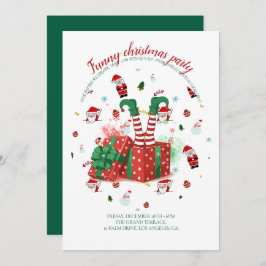 Funny Christmas Party Invitation Tack Kort
