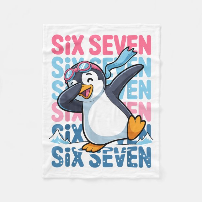 Funny Christmas Penguin Dabbing Xmas Dab Six Seven Fleecefilt (Framsidan)