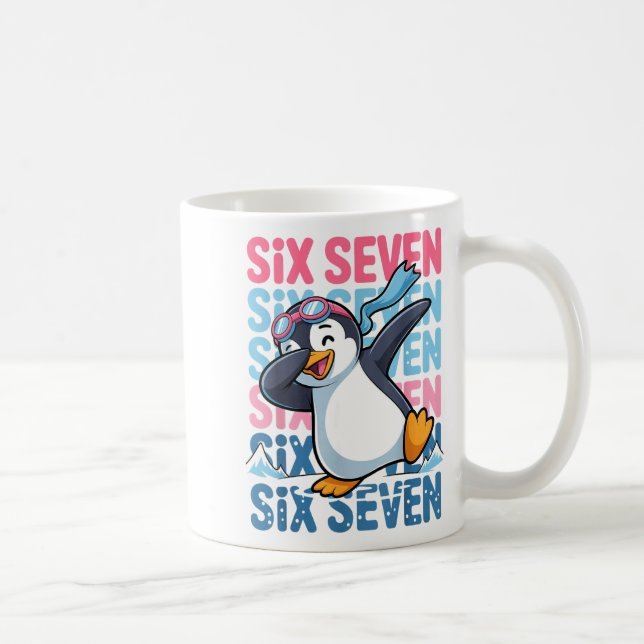Funny Christmas Penguin Dabbing Xmas Dab Six Seven Kaffemugg (Höger)