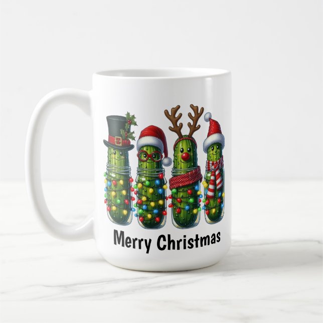 Funny Christmas Pickle Kaffemugg (Vänster)