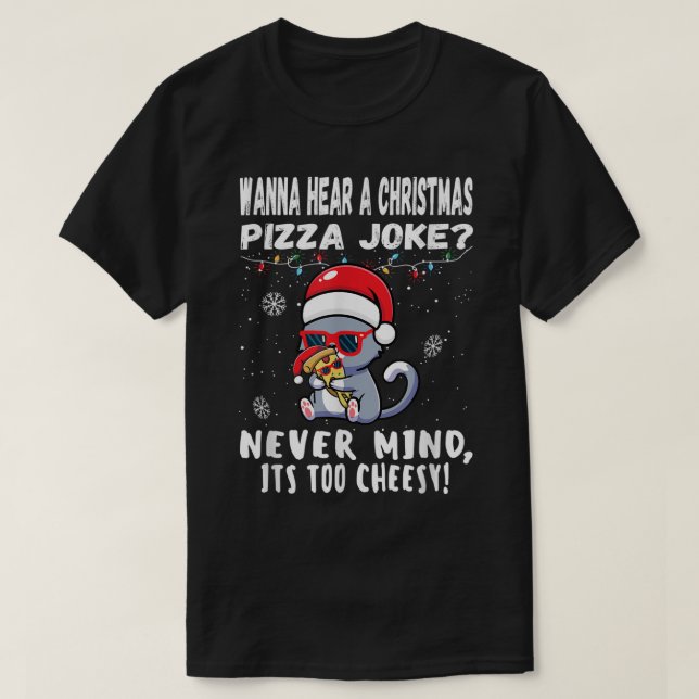 Funny Christmas Pizza Joke Cat Shirt T Shirt (Design framsida)