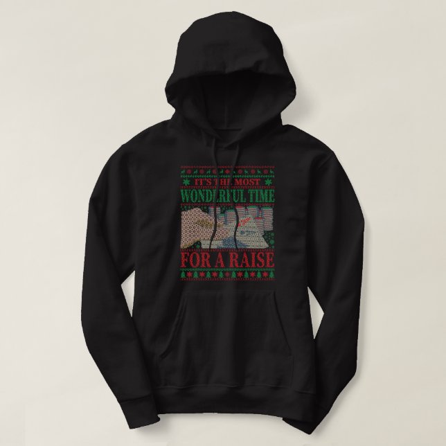 FUNNY CHRISTMAS POKER UGLY SWEATER HOODIE (Design framsida)