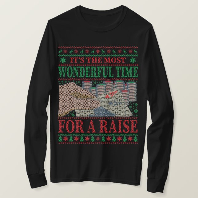 FUNNY CHRISTMAS POKER UGLY SWEATER T SHIRT (Design framsida)