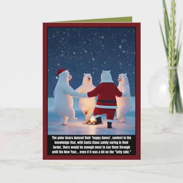 Funny Christmas polar bears Kort (Framsida)