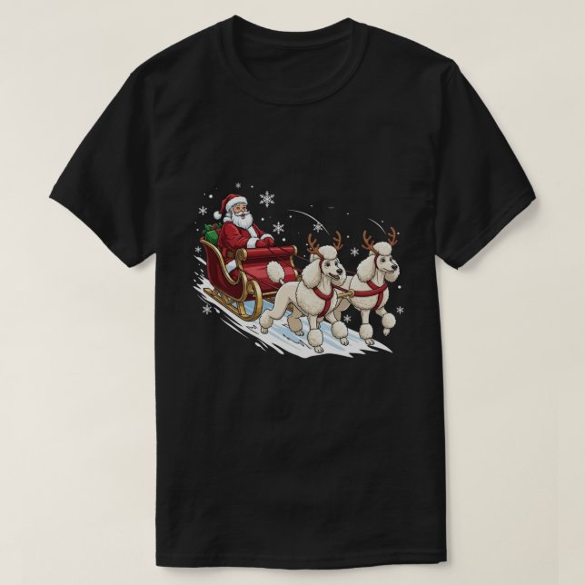 Funny Christmas Poodle Dogs Lover Xmas T Shirt (Design framsida)