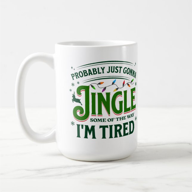 Funny Christmas Quote Holiday Humor Lazy Festive  Kaffemugg (Vänster)