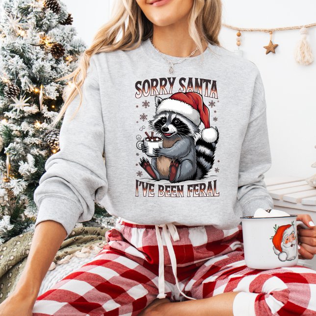 Funny Christmas Raccoon Sweatshirt T Shirt (Personalize this cute Funny Christmas Raccoon sweatshirt. )