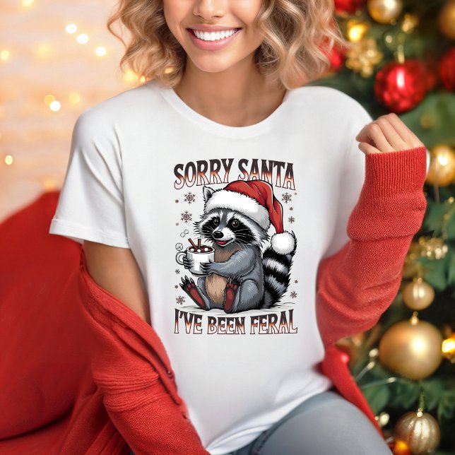 Funny Christmas Raccoon T-shirt (Personalize this cute Funny Christmas Raccoon shirt. )