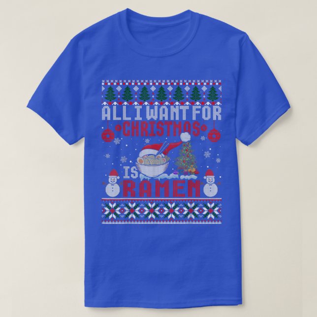 Funny Christmas Ramen Ugly Xmas Sweater  T Shirt (Design framsida)