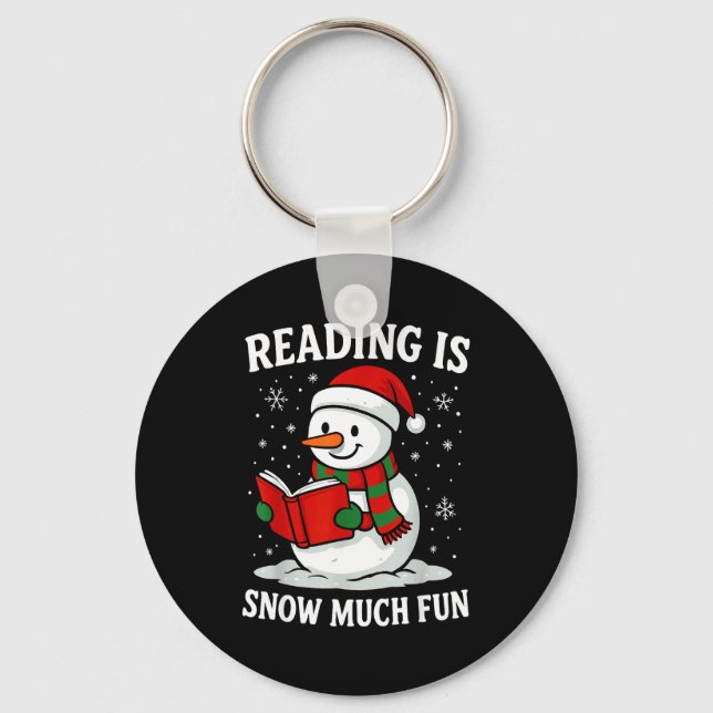 Funny Christmas Reading Is Snow Much Snowman Book  Nyckelring (Framsida)
