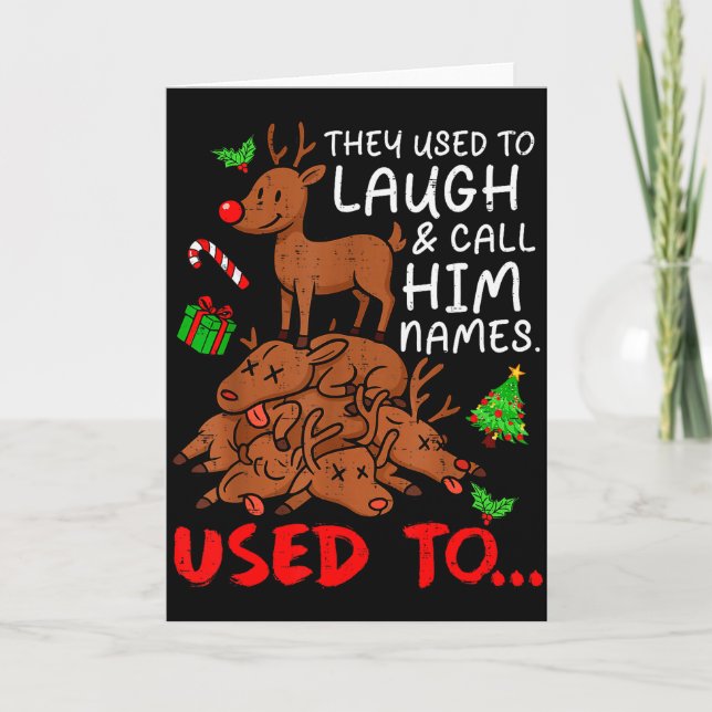 Funny Christmas Reindeer They Used To Laugh &amp;  Kort (Framsida)