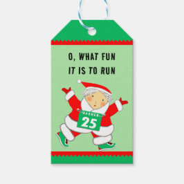 Funny Christmas Runner Gift Tags Presentetikett