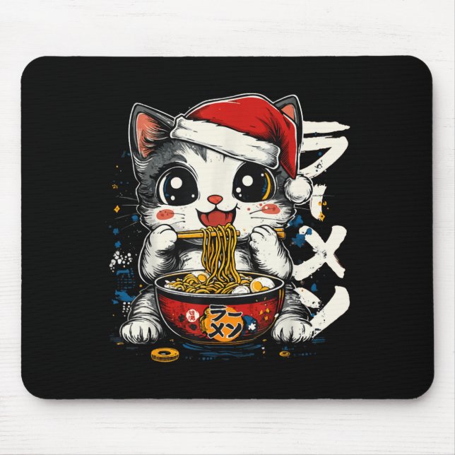 Funny Christmas Santa Cat Ramen Japanese Kawaii An Musmatta (Framsidan)