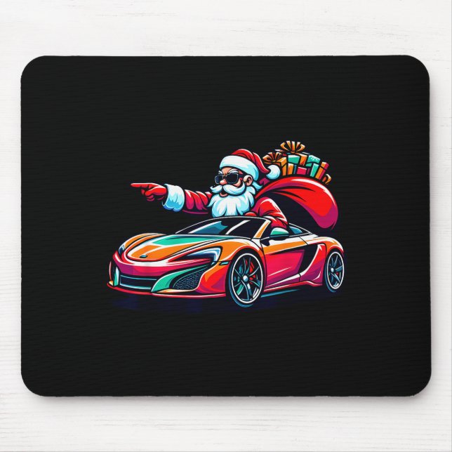Funny Christmas Santa Claus Driving Srt Car Xmas P Musmatta (Framsidan)