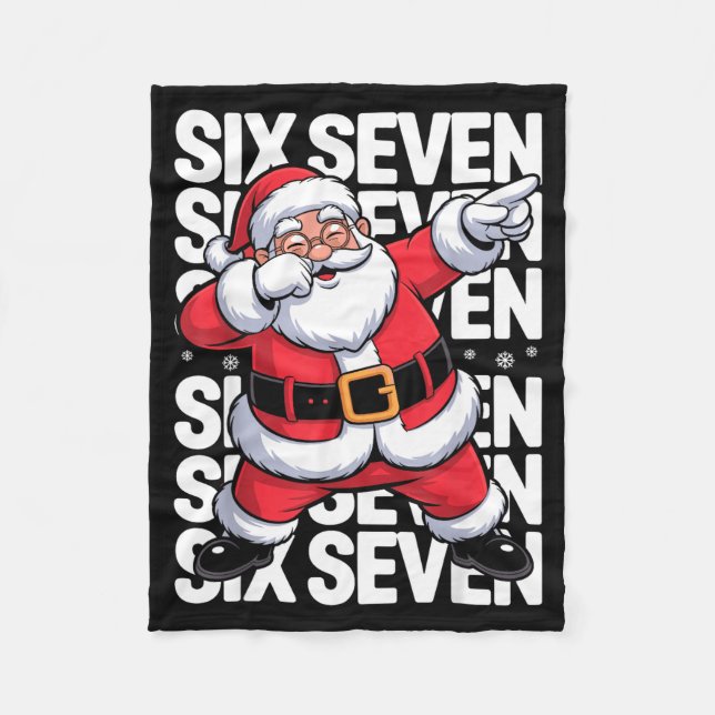 Funny Christmas Santa Dabbing Xmas Dab Six Seven 6 Fleecefilt (Framsidan)