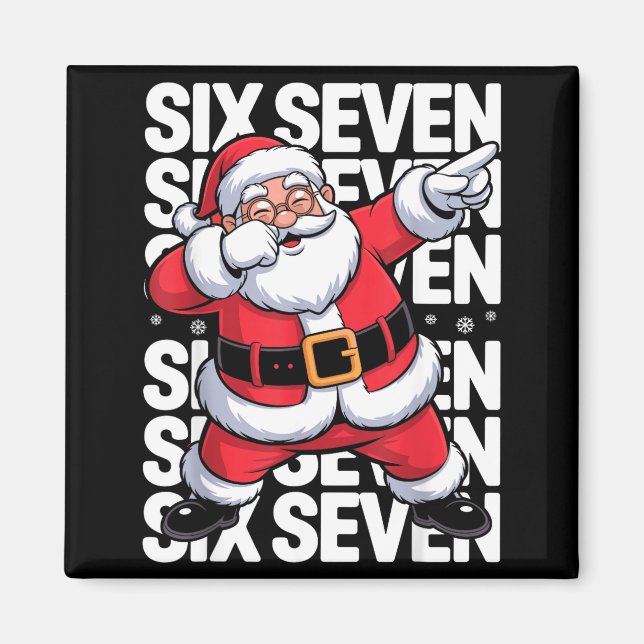 Funny Christmas Santa Dabbing Xmas Dab Six Seven 6 Magnet (Framsidan)