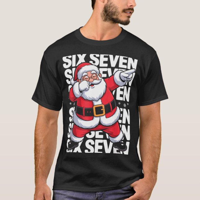 Funny Christmas Santa Dabbing Xmas Dab Six Seven 6 T Shirt (Framsida)