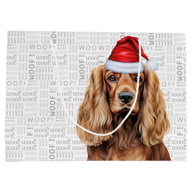 Funny Christmas Santa Dog Cocker Spaniel Holiday (Baksidan)