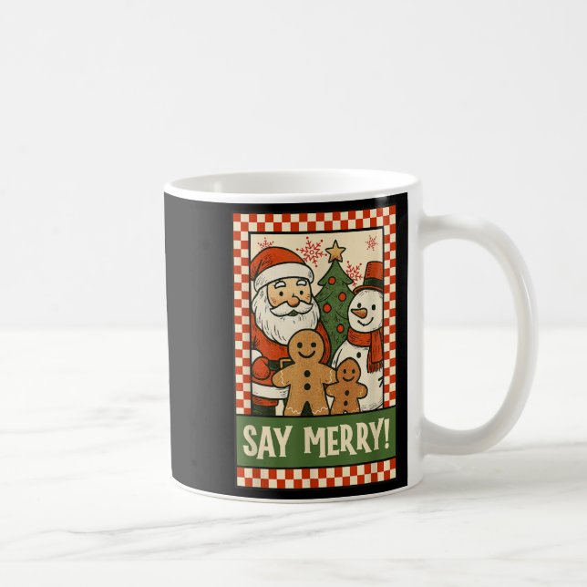 Funny Christmas Santa Gingerbread Snowman Selfie S Kaffemugg (Höger)
