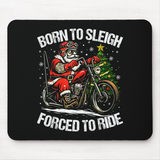 Funny Christmas Santa Riding Motorcycle Bike Biker Musmatta (Framsidan)