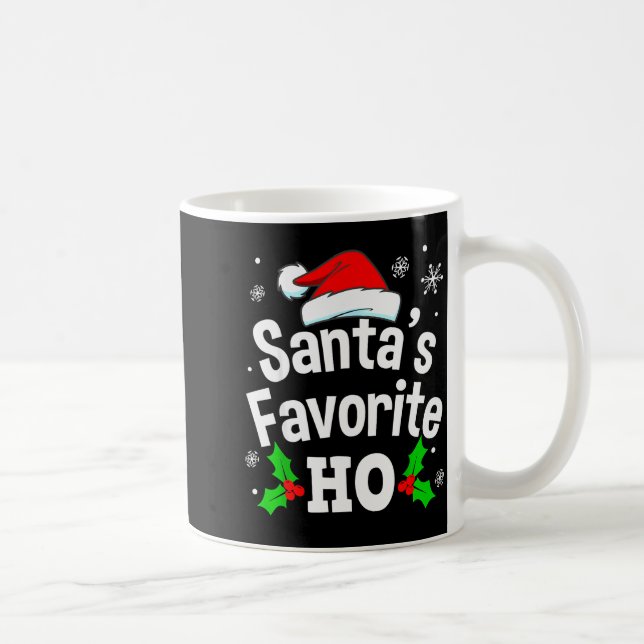Funny Christmas Santa's Favorite Ho Naughty Pajama Kaffemugg (Höger)