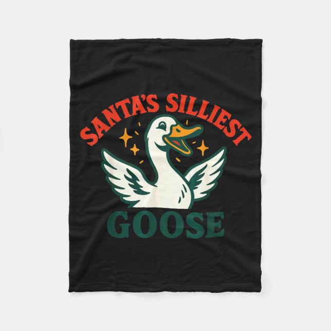 Funny Christmas Santas Silliest Goose Humor  Fleecefilt (Framsidan)
